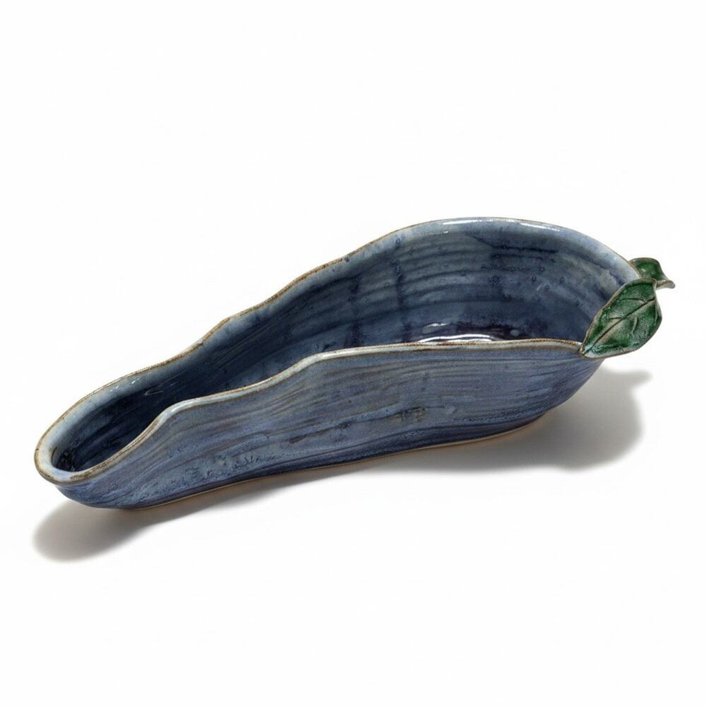 Vintage MudWorks Pottery Signed JoAnn Stratakos Eggplant Art Pottery Bowl Dish